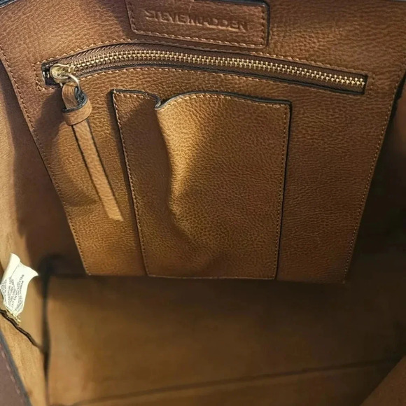 Steve Madden BNellie Vegan  Large Leather Tote Shoulder Bag w Clutch & Scarf - Picture 4 of 10